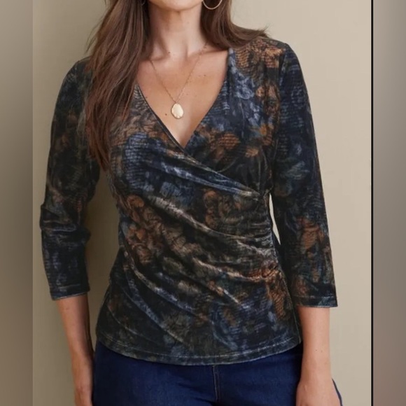 SOFT SURROUNDING VELVET ALYSSA TAPESTRY TOP WOMEN SIZE S - Picture 11 of 12